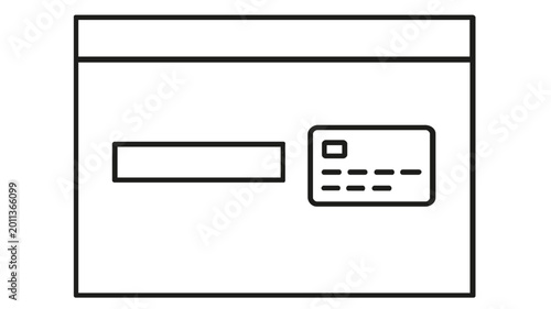 Payment gateway vector icon illustration featuring a web browser window with a credit card form and input field. Clean minimalist line art design for online shopping, e-commerce, and digital banking. Free Download Payment gateway vector icon illustration featuring a web browser window with a credit card form and input field. Clean minimalist line art design for online shopping, e-commerce, and digital banking. - GFXLoad