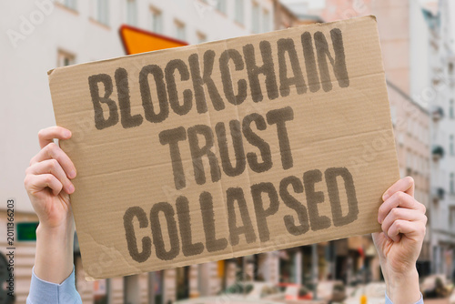 Slika na platnu "Blockchain Trust Collapsed" Technologies marketed as transparent and secure became vectors for catastrophic loss