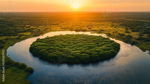 Breathtaking Drone Shot of Earth Made from Nature