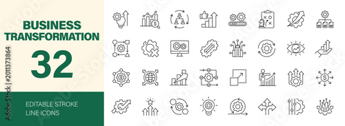 Tableau sur toile Business Transformation icon set