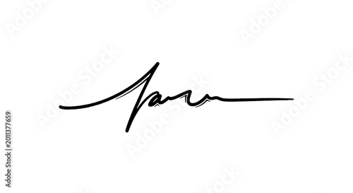 Konstfotografi Black Ink Signature Pen Stroke.