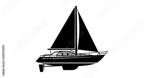 Tablou pe pânză Sailing yacht boat with sails.