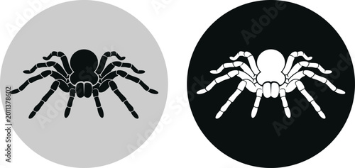 Cuadro en lienzo Spider icon, a graphic illustration of a spider in a circle