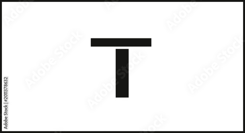 Fotografie Large black letter T symbol.
