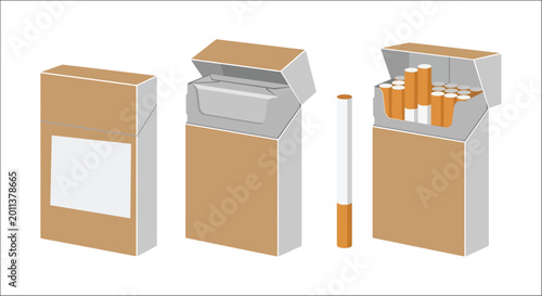 Photos cigarette pack and cigarettes vector illustration high quality