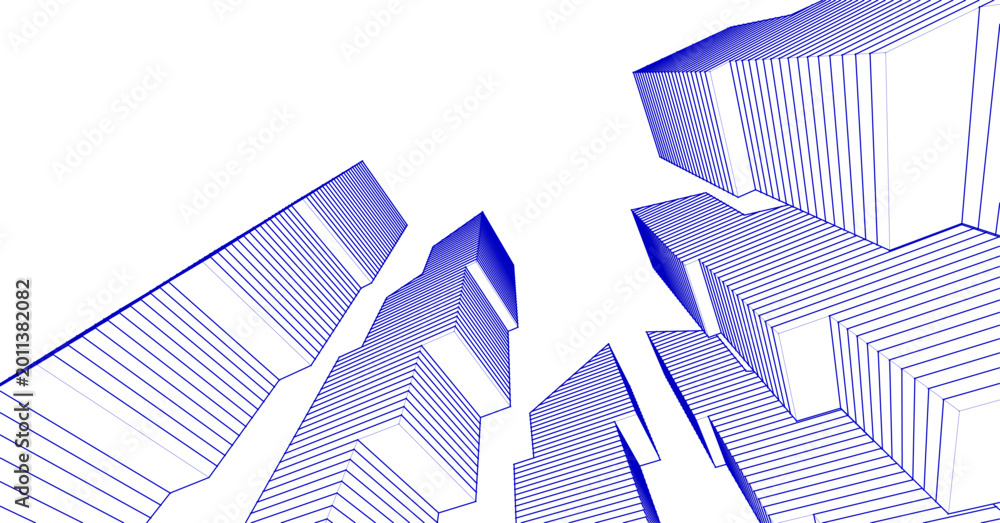 Fototapeta premium abstract modular architecture 3d rendering 