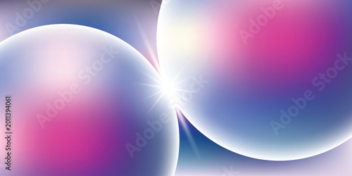 Фотография Two glowing orbs with bright light in between