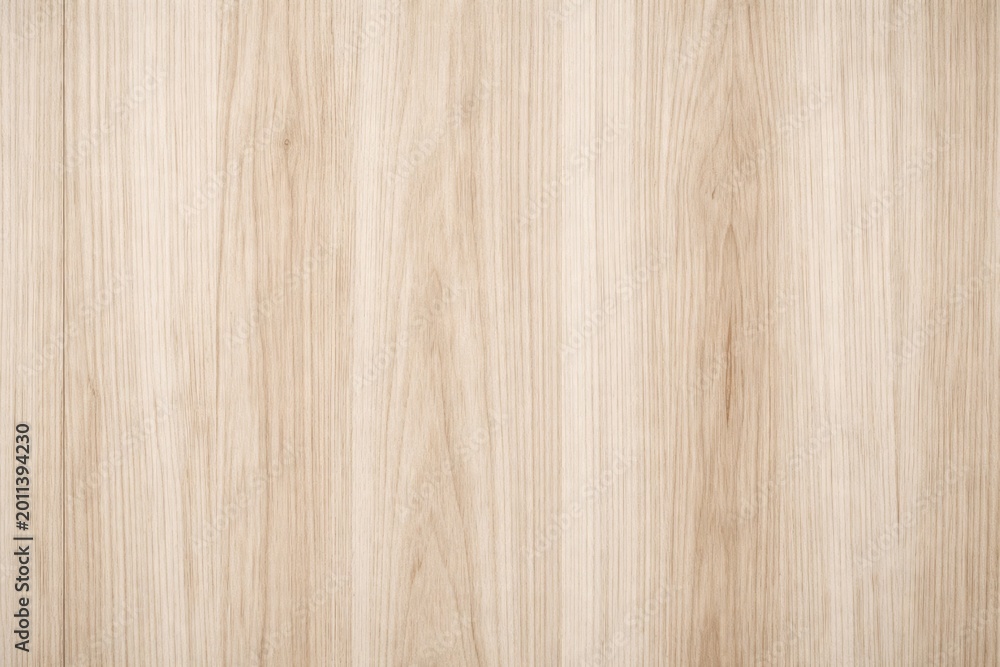Naklejka premium Close up of natural bleached wood veneer texture with vertical lines for copy space background