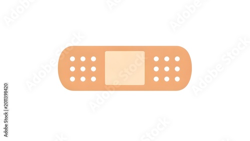 Flat Peach Bandage Plaster Icon
