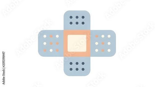 Pastel Blue Medical Adhesive Bandage Cross