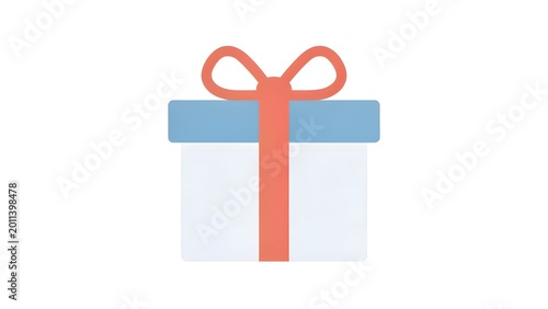 Blue Gift Box with Red Ribbon