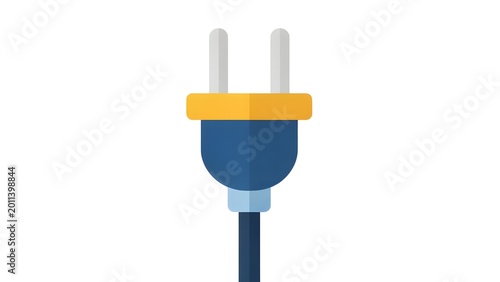 Flat Plug Electrical Connector with Yellow Band in Middle