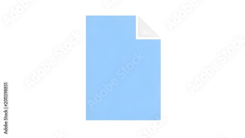 Blue Cornered Document Sheet with White Top Right Corner