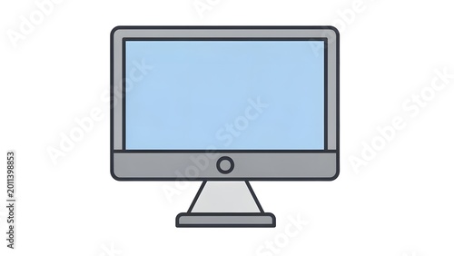 Modern Computer Monitor Illustration on White Background