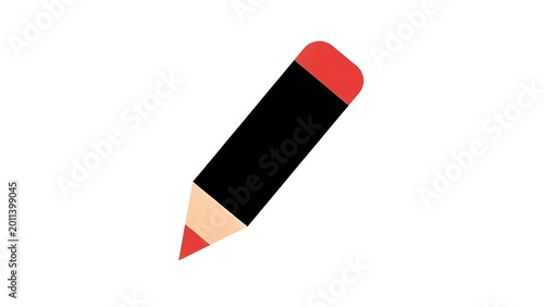 Red Pencil Shaped Illustration on White Background