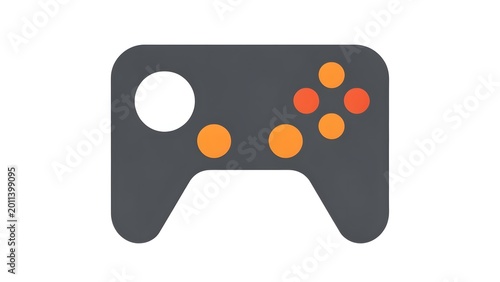 Dark Game Controller with Orange Buttons