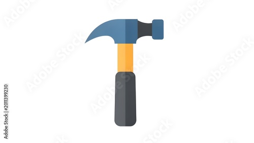 Blue Hammer with Orange Handle and Gray Grip