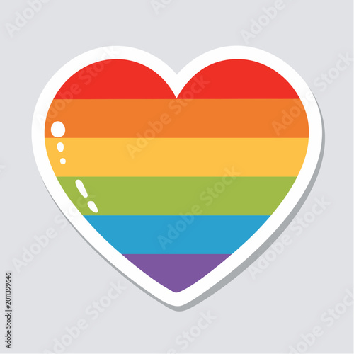 Rainbow Heart Sticker