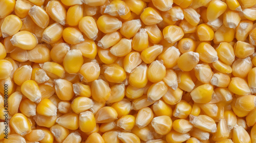 Top-down view of sweet corn kernels with macro detail texture, ultra sharp, studio lighting arranged in professional aesthetic