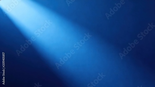 Blue light beam in dark space
