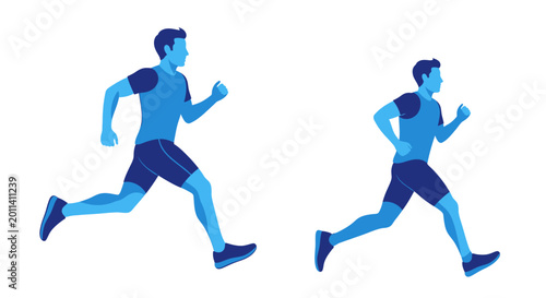 Tablou pe pânză Man Running Silhouette, Athlete Training, Marathon Runner, Fitness, Sports
