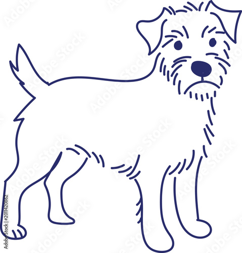 Line art of a wire fox terrier standing