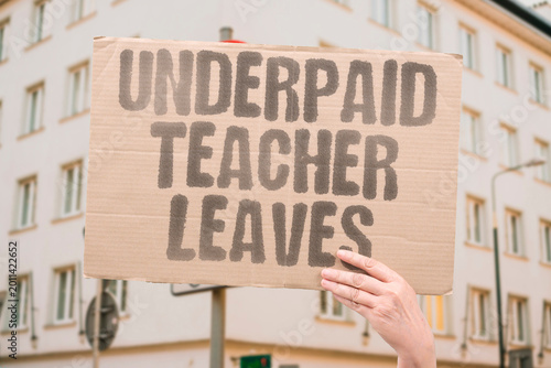 Schilderij op canvas "Underpaid Teacher Leaves" Educators cite salary inadequacy as the primary reason for resignation