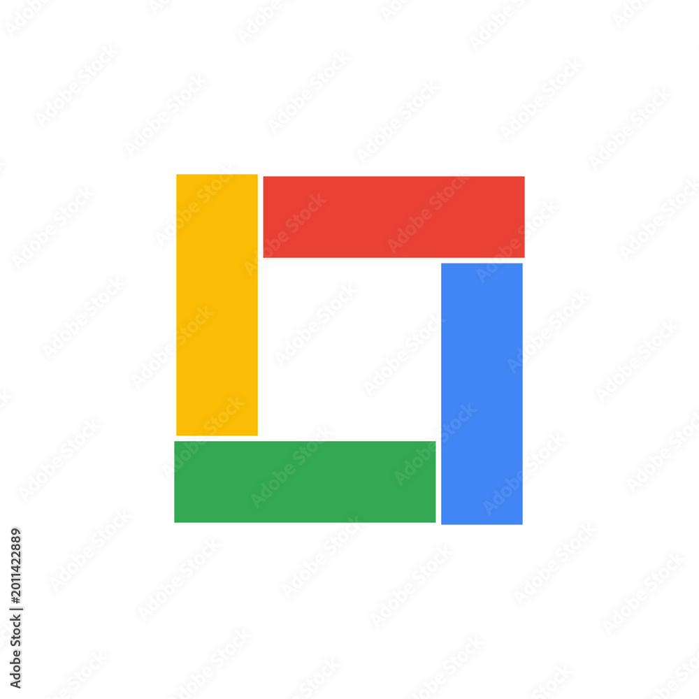 Fototapeta premium geometric square logo design featuring red, blue, yellow and green