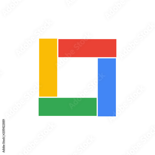 Free Download geometric square logo design featuring red, blue, yellow and green - GFXLoad
