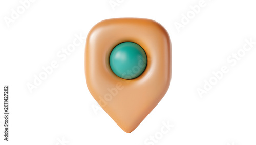 3D rendered location pin with teal orb inside, isolated on transparent background Free Download 3D rendered location pin with teal orb inside, isolated on transparent background - GFXLoad