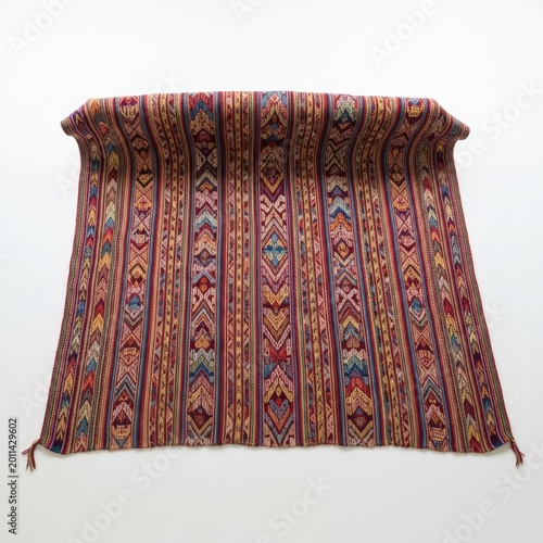 Vibrant Kilim Rug with Geometric Patterns.