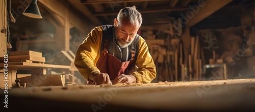 Experience and artistry converge in the hands of a master woodworker dedicated to his timeless craft.