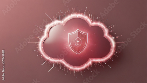 Cyber security cloud concept with shield icon – data protection and network safety