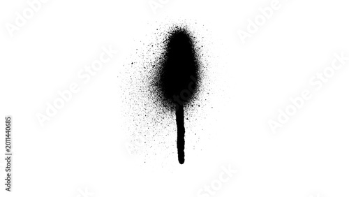 Cuadro en lienzo Black spray paint splatter PNG with soft airbrush edges on transparent background