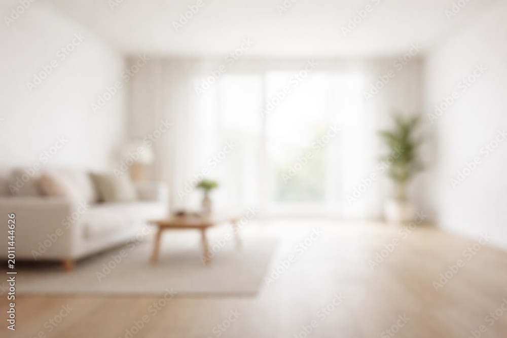 Fototapeta premium Minimalist blurred room scene with generous copy space for adding text