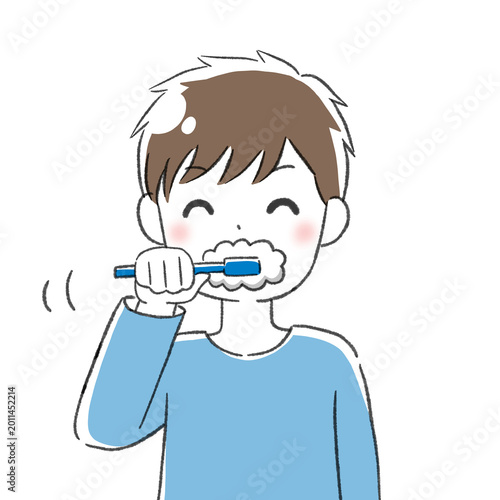 歯磨きをする男の子