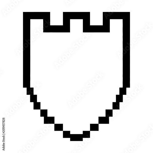 Minimalist shield emblem with zigzag border vector