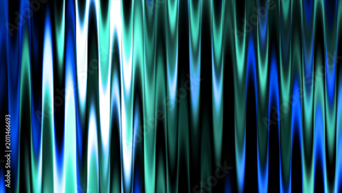 Vibrant blue and teal vertical waves create a dynamic abstract pattern with flowing lines and a smooth glowing gradient effect