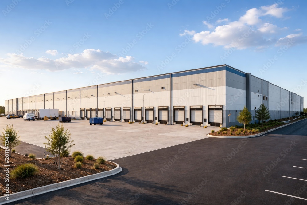 Fototapeta premium Freshly finished warehouse structure for distribution