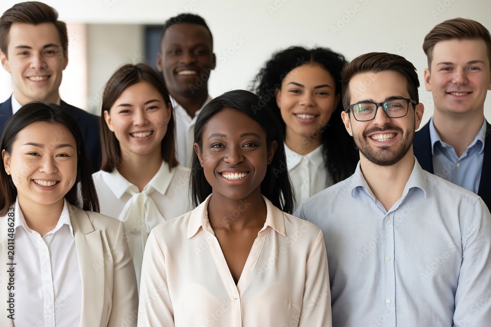 Fototapeta premium Happy Business Team Laughing Together in Modern Office