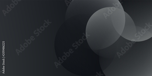 Foto Sleek black background with overlapping circles