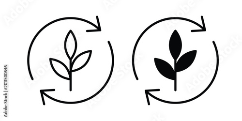 Tableau sur toile Alternative energy icon illustration design vector set in black.