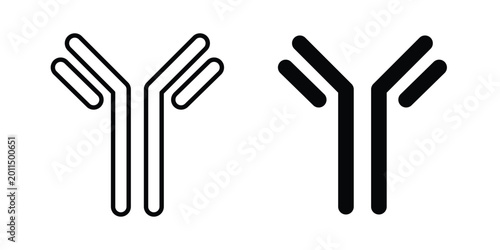 Photos Antibody icon illustration design vector set in black.