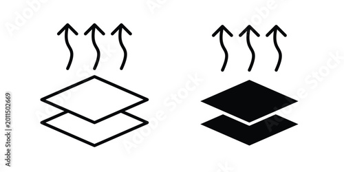 Bild auf Leinwand Breathable icon illustration design vector set in black.
