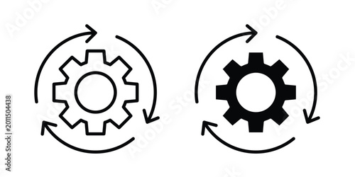 Tableau sur toile Continuous changes icon illustration design vector set in black.