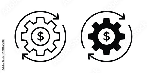 Photos Costs optimization icon illustration design vector set in black.