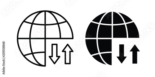 Tableau sur toile Import export icon illustration design vector set in black.