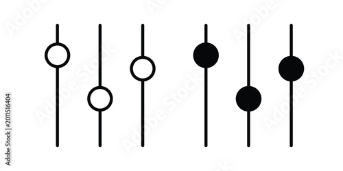 Canvas Print Settings sliders icon illustration design vector set in black.
