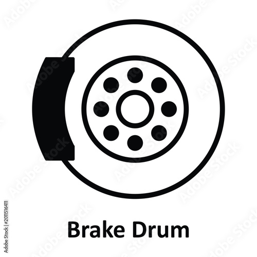 Brake Drum Vector Icon which can easily modify or edit