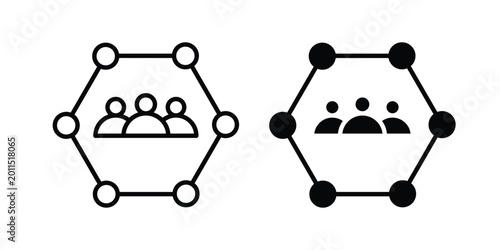 Schilderij op canvas Stakeholders icon illustration design vector set in black.